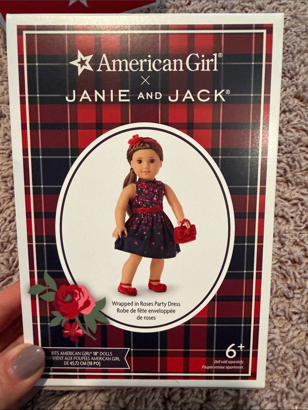 American girl Janie and Jack holiday Rose party dress blue red